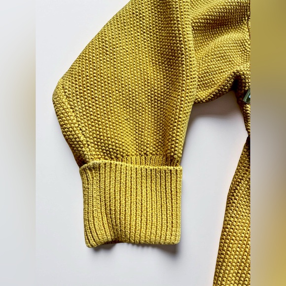 French Connection Mustard Cropped Women's Sweater with Boatneck - Picture 4 of 4